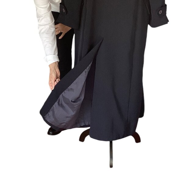 VINTAGE Jones New York Women's Double Breasted Maxi Coat Navy - Picture 9 of 12